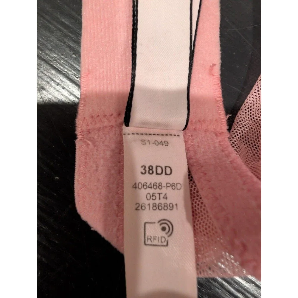 Victoria's Secret 38DD Sexy Lace Push Up Bra Pink Flower mesh underwire NWOT